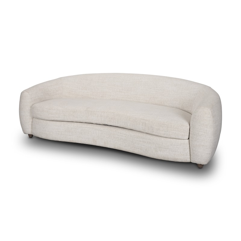 Valentina Oatmeal Upholstered Curved Sofa - Oatmeal