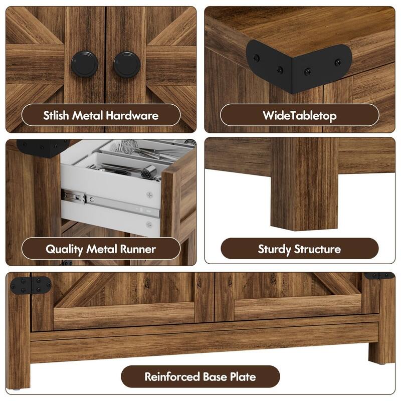 Coffee Bar Accent Cabinet - 15.75"D x 31.5"W x 33.46"H