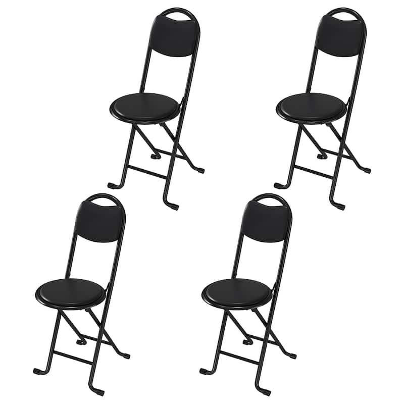 4-Pack Folding Stools with Back Support (Table Not Included)
