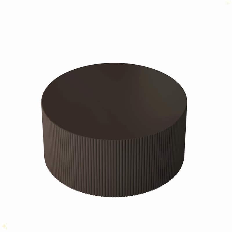 35.83" Stylish and Minimalist Modern Wave Stripe Round Coffee Table