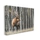 preview thumbnail 3 of 5, Stupell Elk Looming Out Birch Trees Animal Forest Photograph Canvas Wall Art - Grey