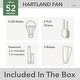 preview thumbnail 10 of 18, Hunter 52" Hartland Ceiling Fan with 3-Light LED Light and Pull Chains - Farmhouse, Transitional