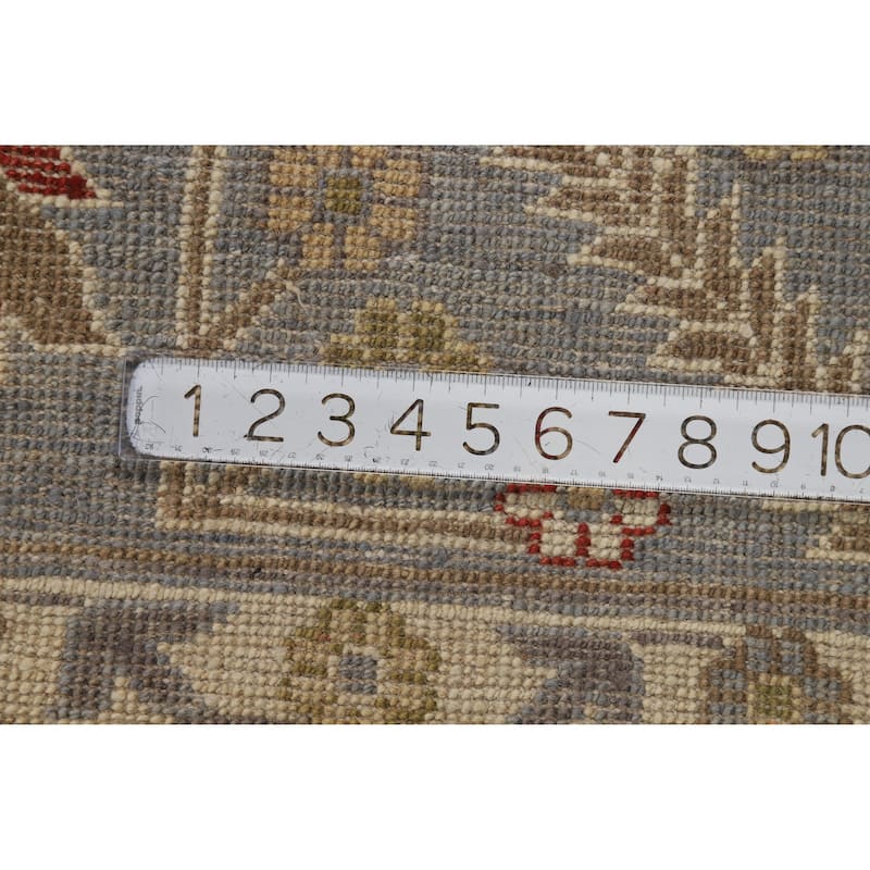 Hand Knotted Oriental 100% Wool Carpet Transitional All-Over Greys & Charcoal Oushak Area Rug - 9' 10'' X 7' 11''