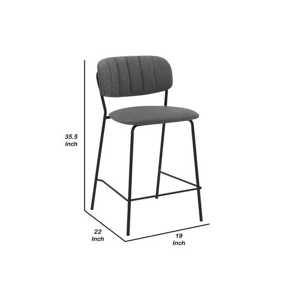 26 Inch Metal Counter Height Barstool, Black and Gray Bed Bath