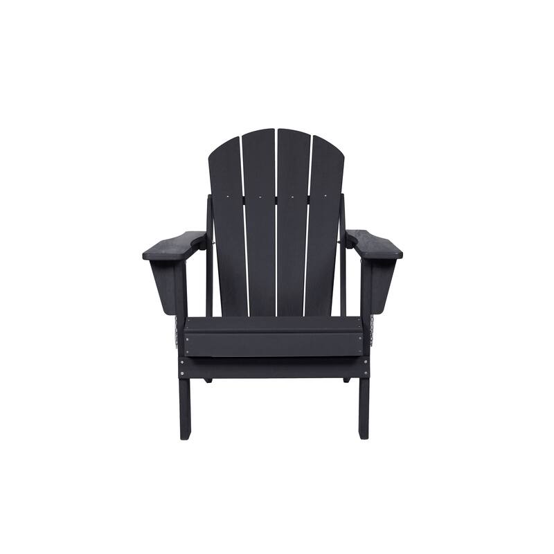Folding Adirondack Chair with Side Table, 3-Piece Adirondack Chair Set with Wood Texture, (includes 2 Chairs and 1 Table)