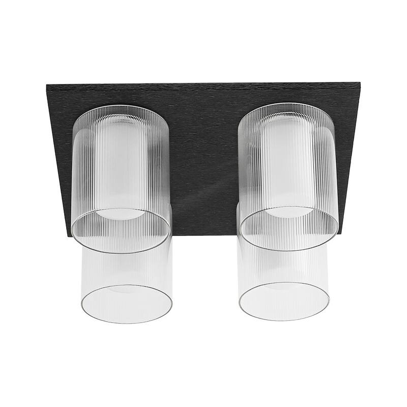 Scandinavian 4-Light Glass Dimmable LED Semi Flush Mount 13.8in