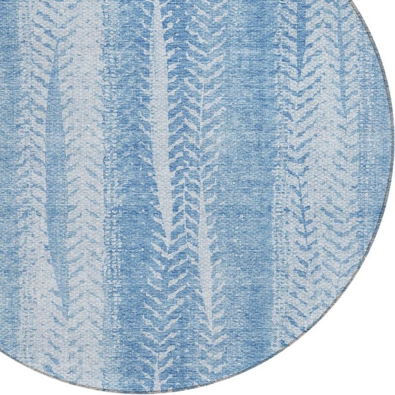 HomeRoots Botanical Leaves Transitional Rectangle Outdoor Rug