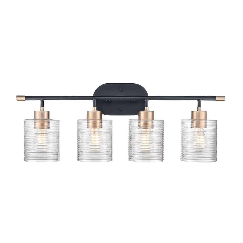 Millennium Lighting Renitta Vanity Light Fixture with Clear Ribbed Glass Shades