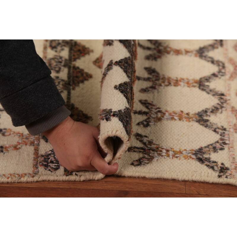 Chevron Moroccan Indian Rug Hand-Knotted Wool Carpet - 2'0"x 3'0"