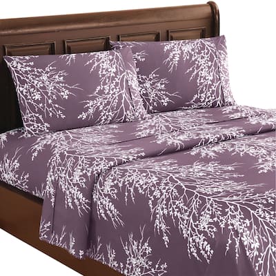 4-Piece Spring Foliage Bed Sheet and Pillowcase Set