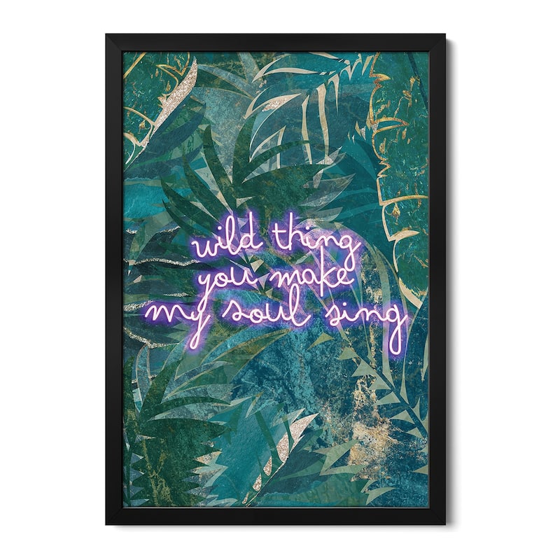 Neon Jungle Wild Thing I Premium Framed Poster by Sarah Manovski - Black - 32x24x1