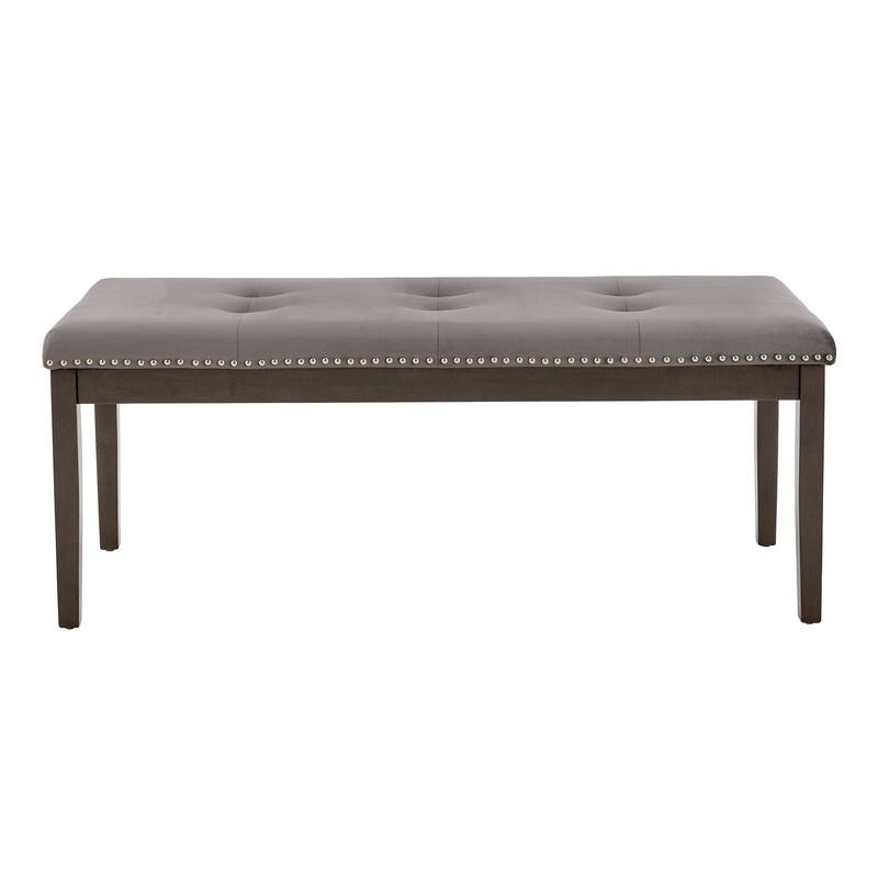 Balmforth Velvet Tufted Nailhead Bench by iNSPIRE Q Classic