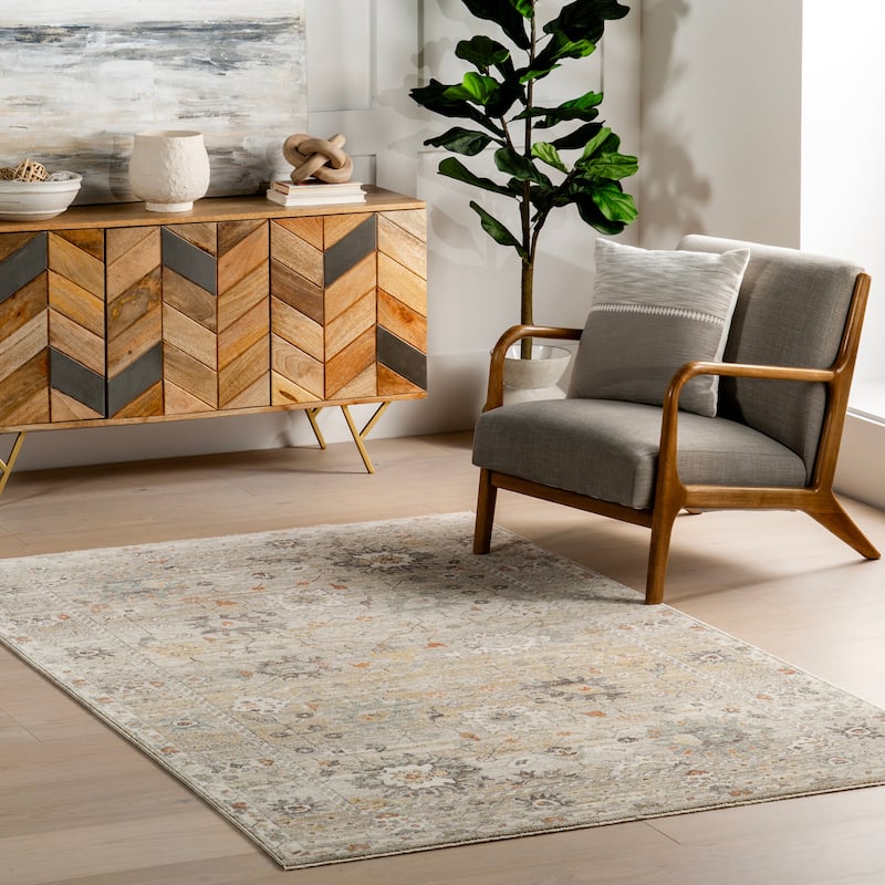 Nuloom Chava Vintage Floral Area Rug - 4' x 6' - Grey - Rectangle