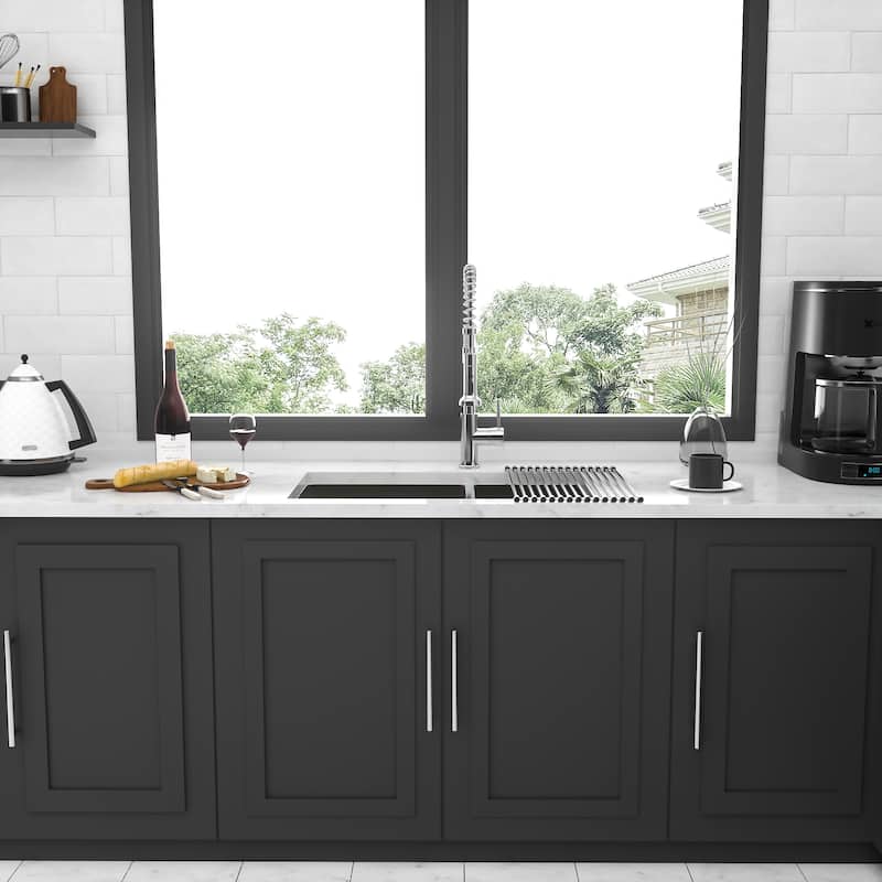 32 Inch Undermount Double Bowl 16 Gauge Stainless Steel Kitchen Sink in Brushed Nickel - 32'' x 18'' x 9''