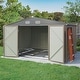 preview thumbnail 26 of 51, Patiowell 10' x 8'/10' x 10'Metal Outdoor Storage Shed with Goods Shelves/Floor Frame Garden Tool Shed for Backyard Garden 10' x 10' with Floor Frame - Brown