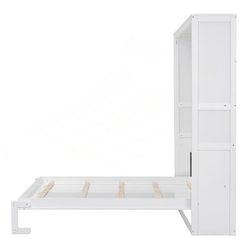 Versatile Queen Size Murphy Bed with Shelves for Space Optimization