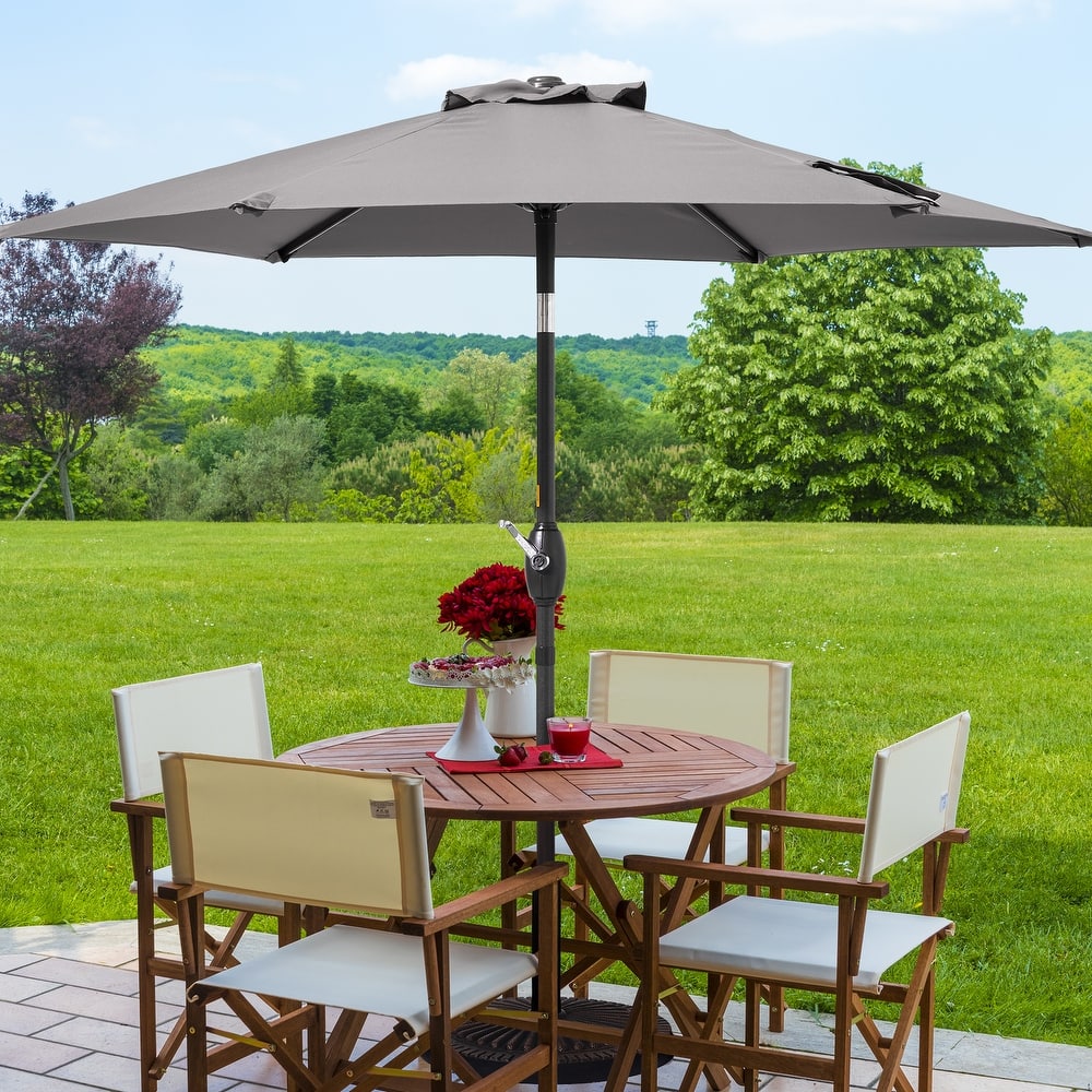 LIVOOSUN 7.5ft Steel Patio Market Umbrella Tilt System