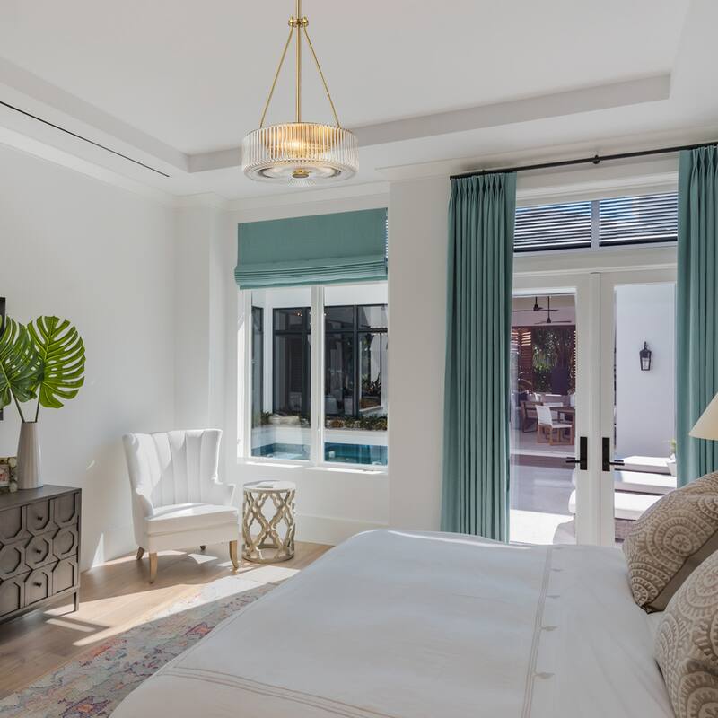 13.9 in. 3-Light Gold Chandelier Ripple Glass Pendant Light