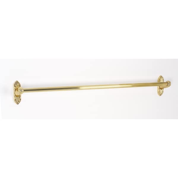 slide 2 of 2, Alno Ribbon & Reed 30 Inch Wide Towel Bar Unlacquered Brass