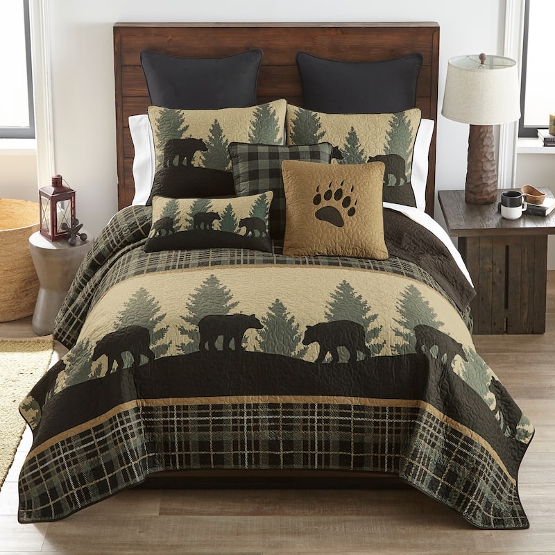 Donna Sharp Bear Walk Plaid Quilt or Sham - California King