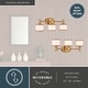 preview thumbnail 4 of 9, Carlisle 3-Light 22.25 in. W Bathroom Vanity Lighting Fixture, White Frosted Opal Glass, Dimmable LED Compatible, Reversible