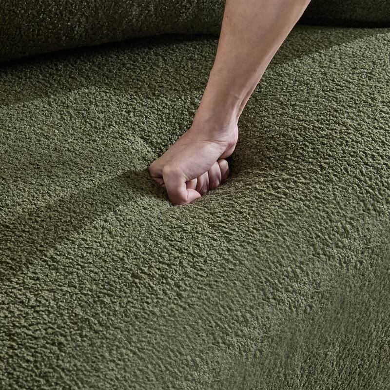 Anmytek Curved Loveseat Sofa 66.93 Inch No-Assembly Teddy Velvet Compact