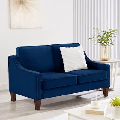 Upholstered Velvet sofa with Wooden Legs