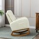 preview thumbnail 4 of 5, Teddy Fabric Upholstered High Back Mid-Century Modern Nursery Rocking Chair with Side Pocket