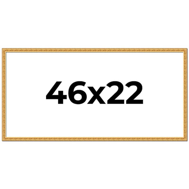 46x22 Frame Gold Real Wood Picture Frame Width 1 inches | Interior