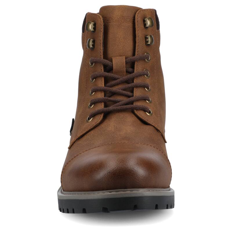 Vance Men's Yukkon Medium and Wide Width Cap Toe Boot - Medium - Walnut - 10