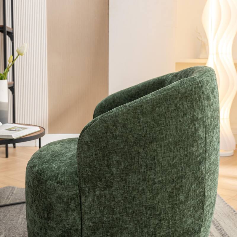 Armchair with black powder coated metal ring