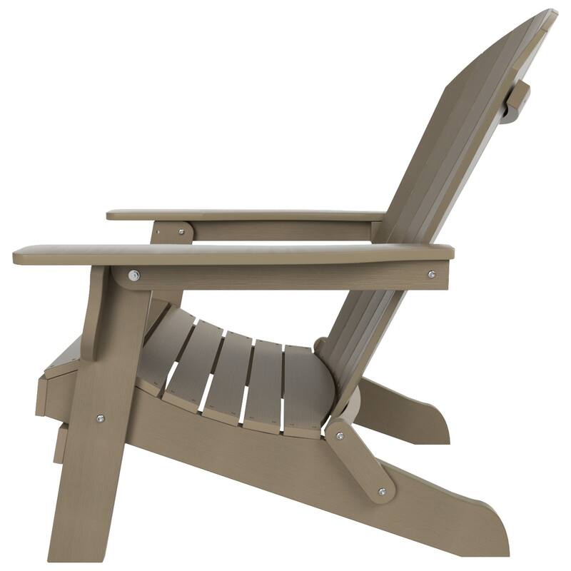 Vineyard HIPS Outdoor Folding Eco-Friendly All Weather Seashell Adirondack Chairs (5-Piece Conversation Set)