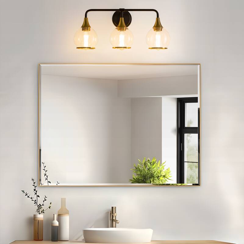 Modern Vanity Lights Dimmable Bathroom Light Fixtures with Glass Shade