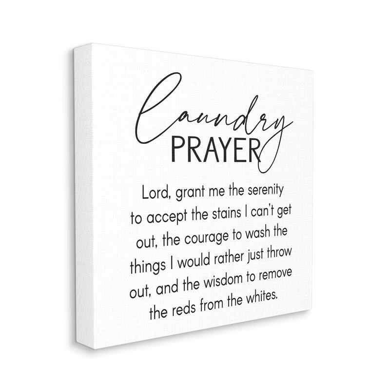Stupell Laundry Prayer Phrase Bathroom Housework Humor Canvas Wall Art - White - 30 x 30