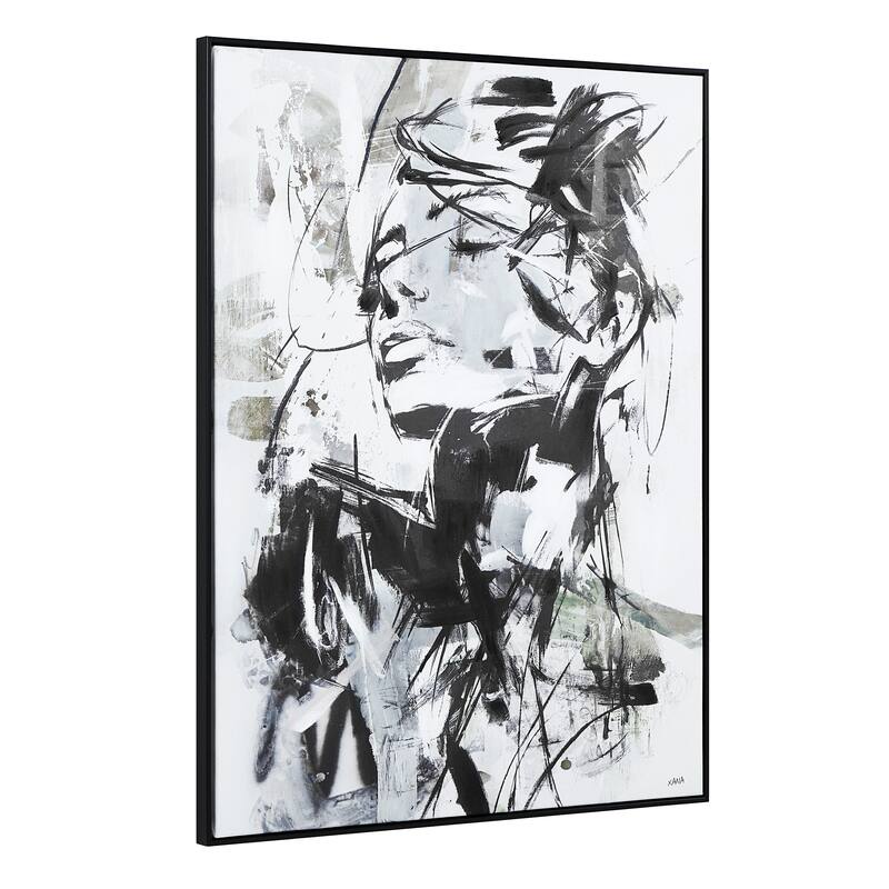 Aaliyah 48" H x 36" W Canvas Art, Black