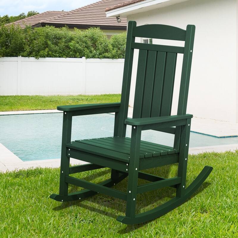 High-Back Oversized Plastic Rocking Chair –Stable & Smooth Glide