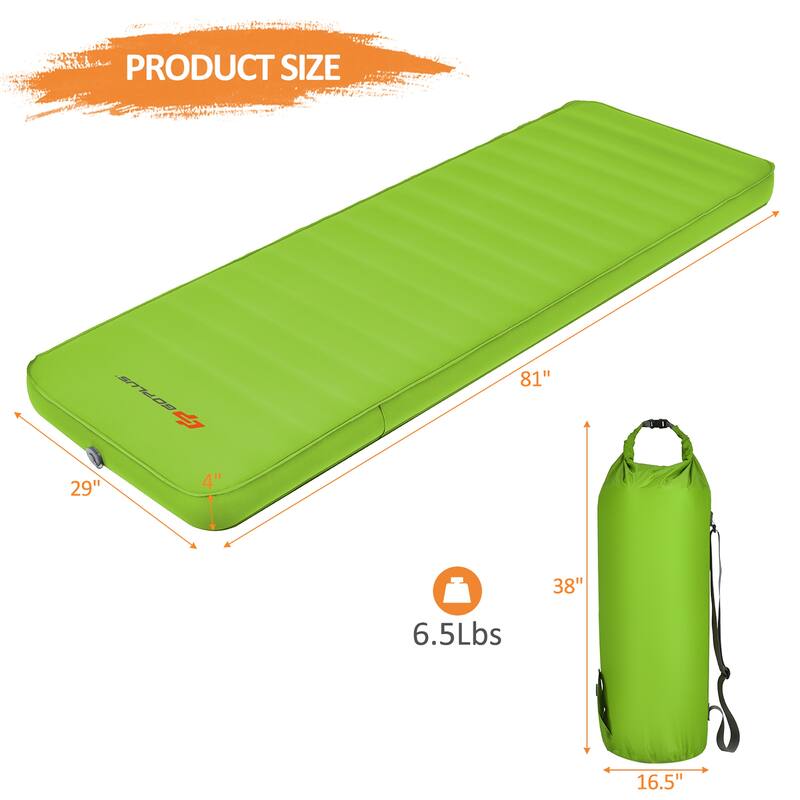 Goplus Folding Sleeping Pad, Self Inflating Camping Mattress with