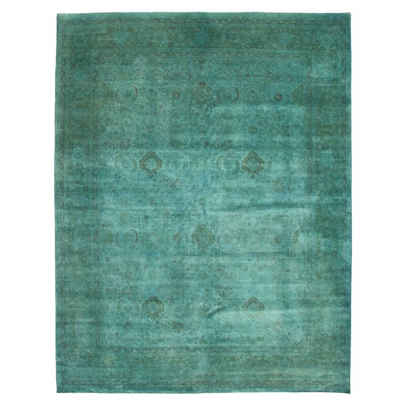 ECARPETGALLERY Hand-knotted Vibrance Turquoise Wool Rug - 9'1 x 11'9 - Turquoise - 9'1 x 11'9
