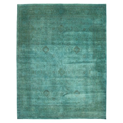 ECARPETGALLERY Hand-knotted Vibrance Turquoise Wool Rug - 9'1 x 11'9