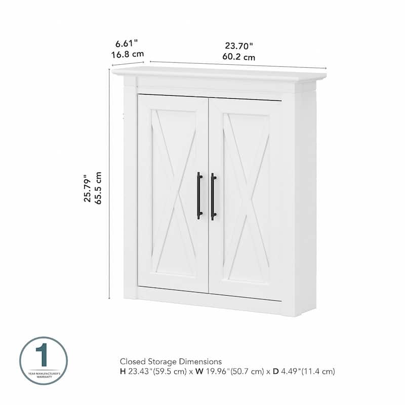 Key West Bathroom Wall Cabinet with Doors by Bush Furniture