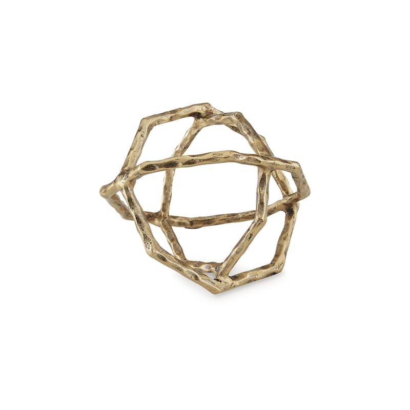 Signature Design by Ashley Laddington Gold Sculpture (Set of 2) - 8.63" W x 8.38" D x 6.38" H