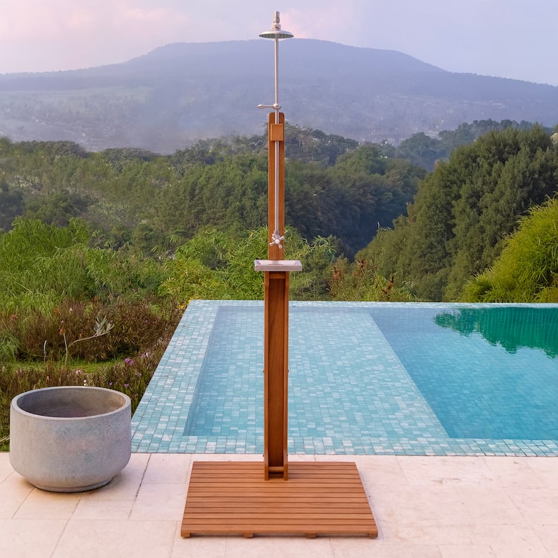 Cambridge Casual Oliver Teak Wood Freestanding Outdoor Shower