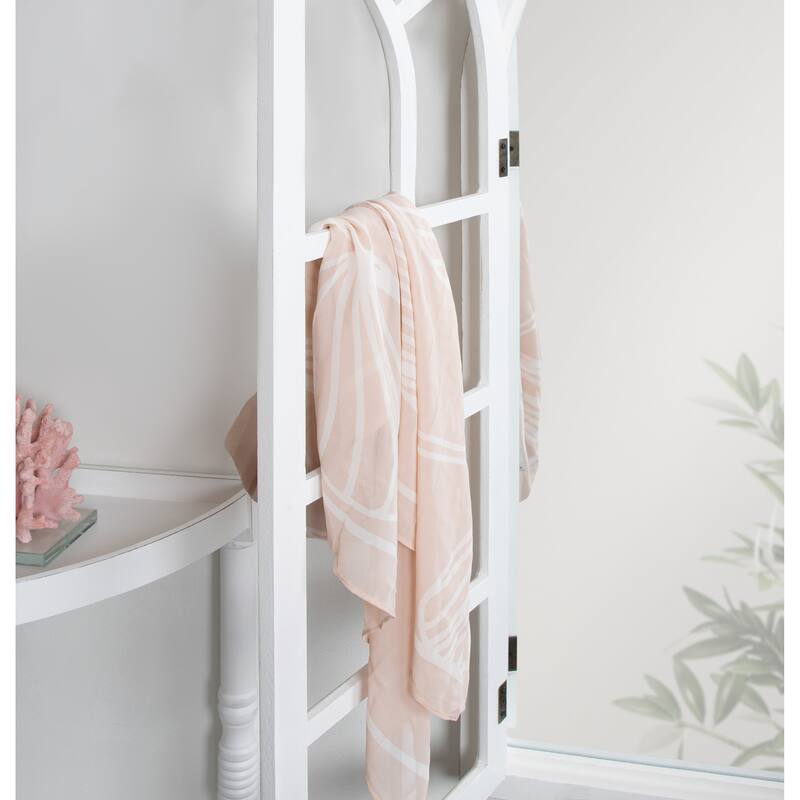 Kate and Laurel Boldmere Wood Windowpane Arch Mirror