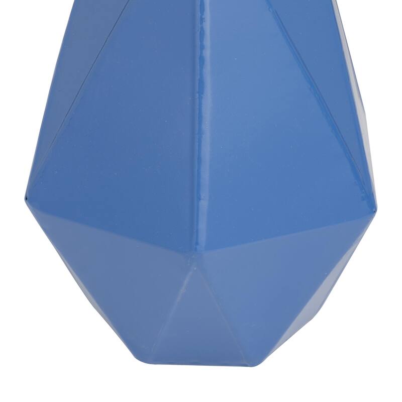 Metal Geometric Decorative Vase - Set of 2 Yellow, Cream, Blue, White - CosmoLiving by Cosmopolitan