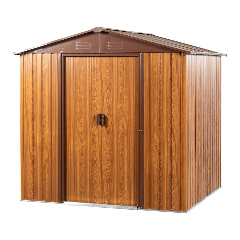 Rust-proof Metal Garden Shed Storage Shed with Sliding Lockable Door Tool Shed, Water-Resistant, Punch Vents