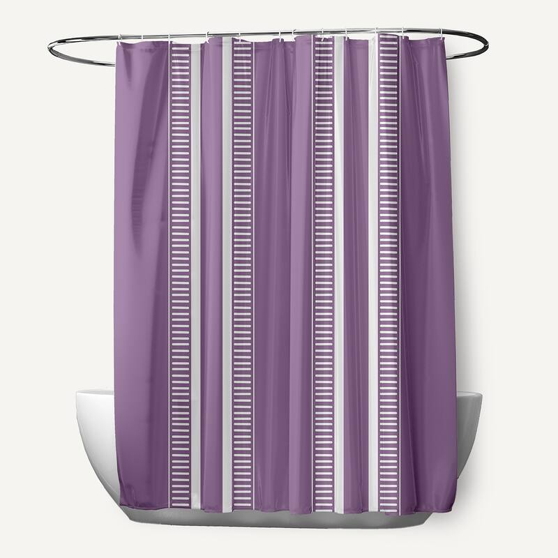 Dashing Stripedd, Stripedd Print Shower Curtain - Purple