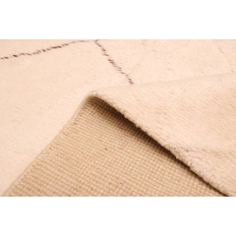 ECARPETGALLERY Hand-knotted Pak Finest Marrakesh Cream Wool Rug - 6'10 x 9'10