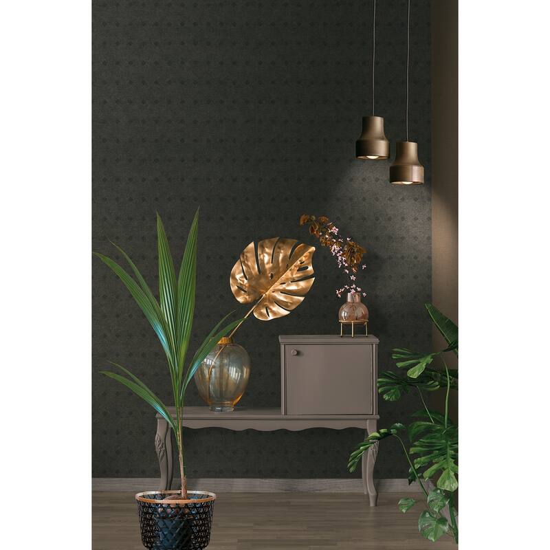 Advantage Peugot Black Geometric Wallpaper - 20.9in x 396in x 0.025in - 20.9in x 396in x 0.025in