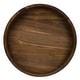 preview thumbnail 23 of 68, KINWELL Round Black Walnut Wood Serving Tray Ottoman Tray with Handles