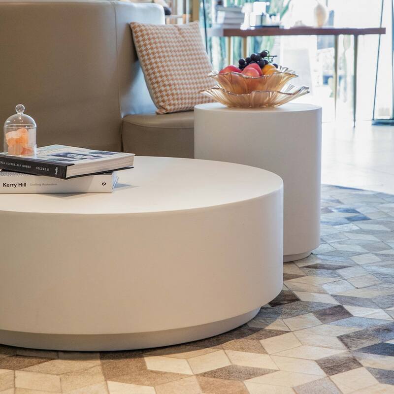 Elementi Outdoor Side Table Accent Table Coffee Table Concrete - 17.7 x 17 Inches